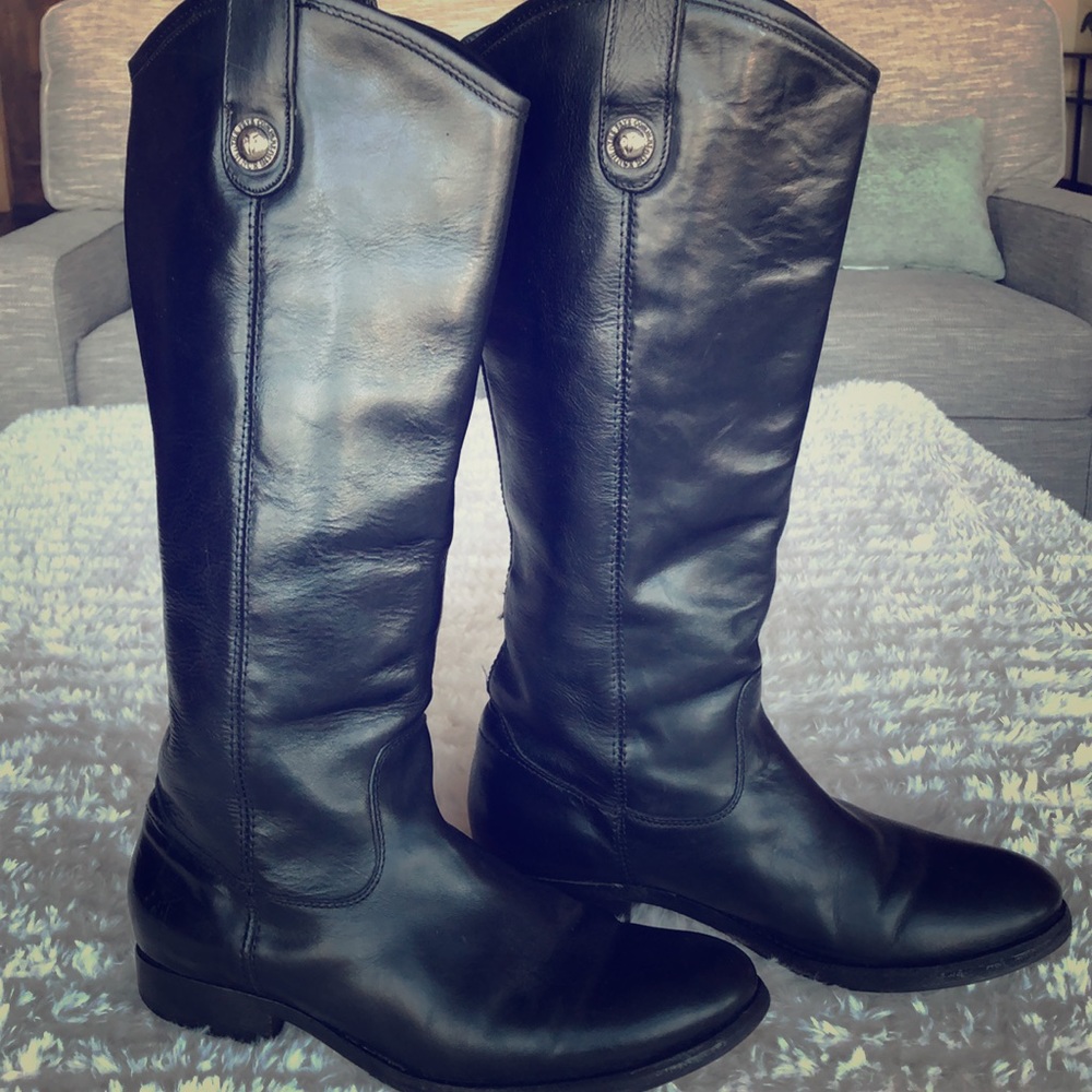 Frye Melissa Button, Pull On Leather Boots, 7.5